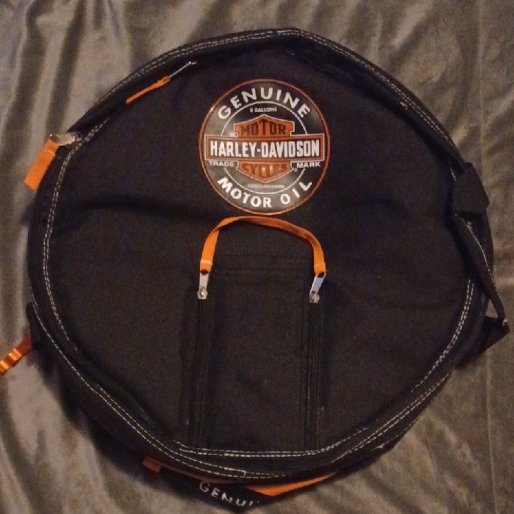 Harley-Davidson Black and Orange Portable Cooler 5 Gallon
